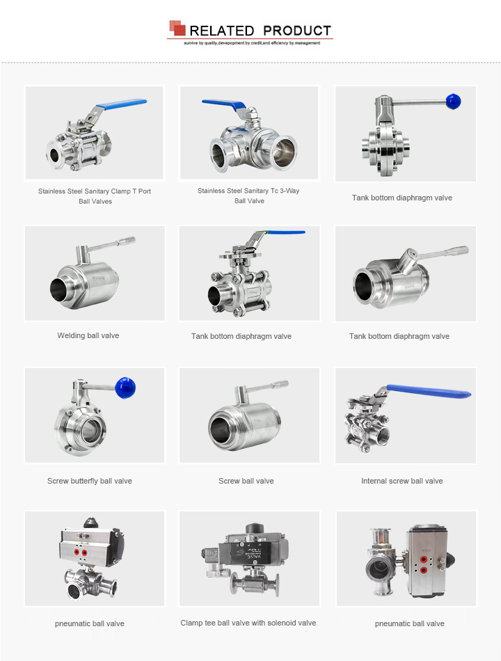 Pneumatic Actuator Sanitary Straight Ball Valves