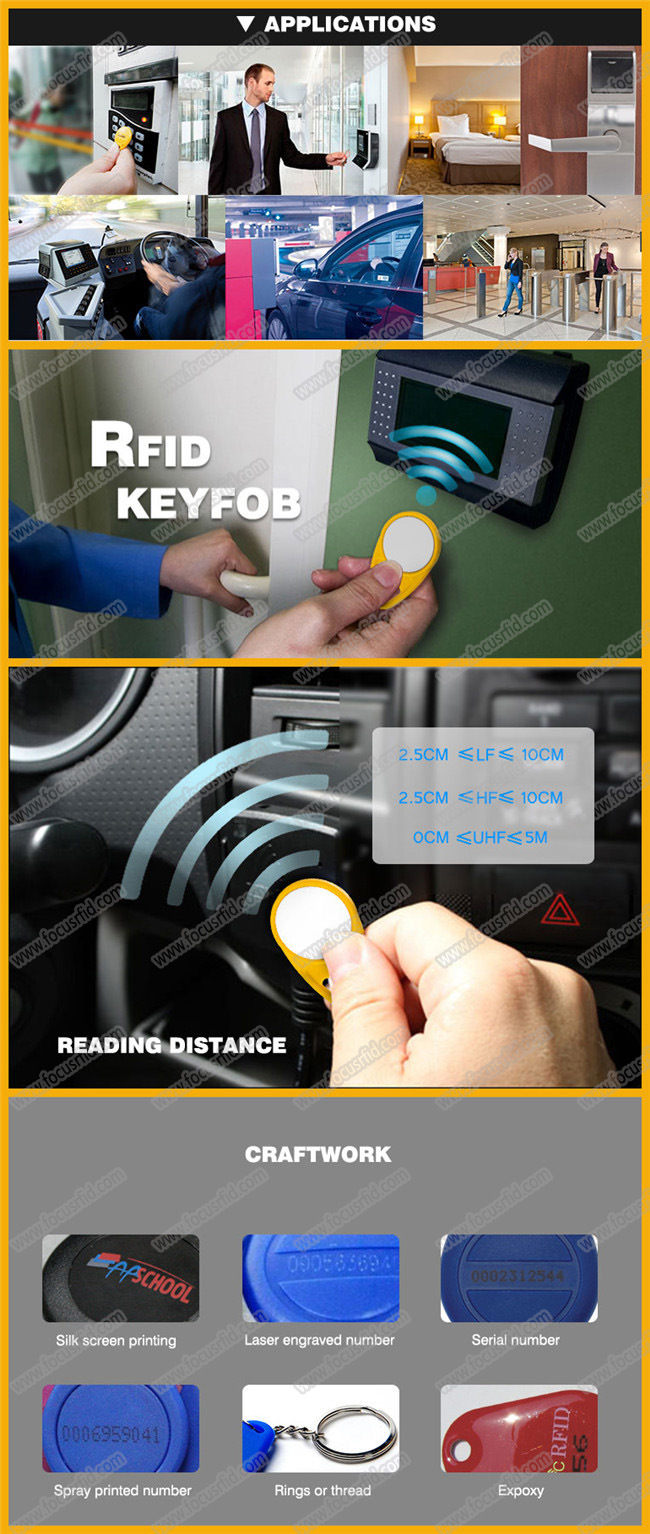 RFID Key Fob Proximity Keyfob NFC Plastic Keyfobs for Access Control