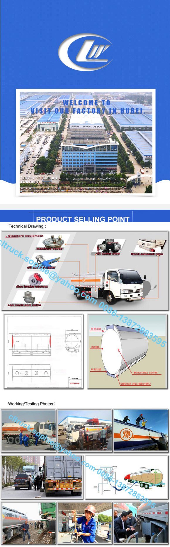 China Fuel Delivery Tank Truck Chemical Liquid Fuel Truck Oil Tanker Truck with Good Quality and Best Service