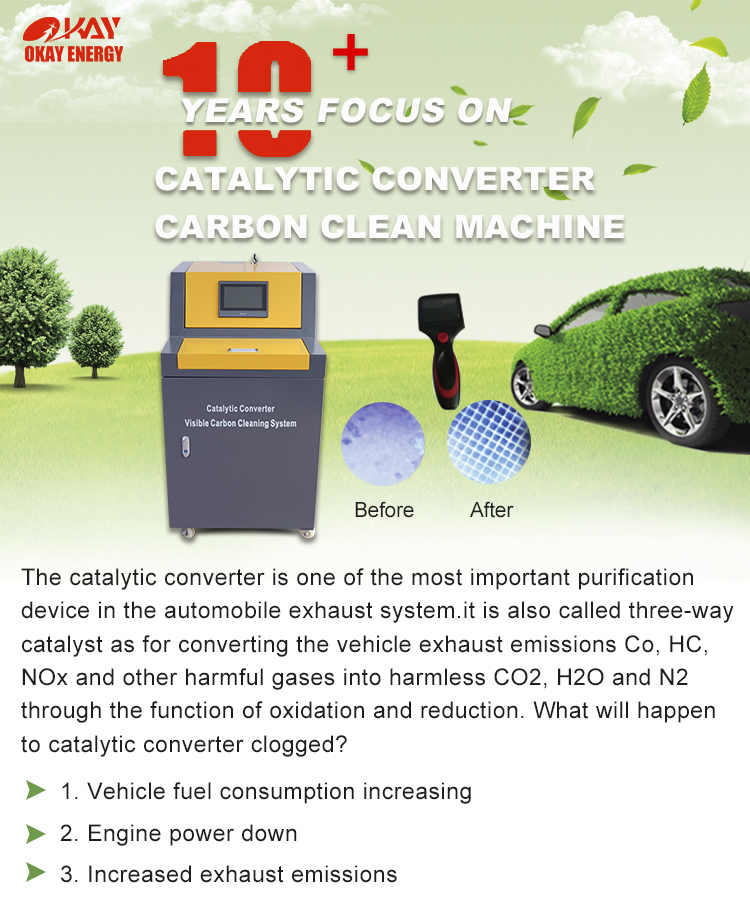 Okay Energy Tools Car Exhaust Catalytic Converter Carbon Cleaner Machine