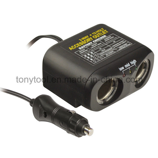 2-Socket 12V DC Cigarette Lighter Power Adapter