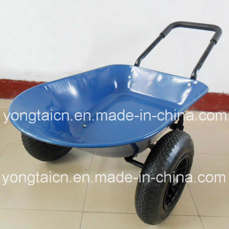 Feet Metal Tray Garden Wheelbarrow with Double Wheels