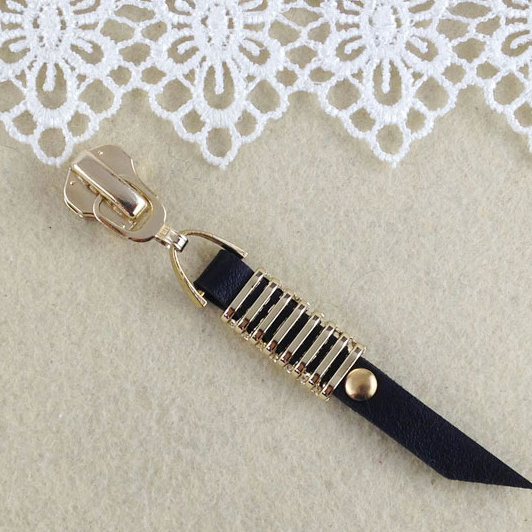 High Quality Zip Head Zipper Pulls for Leather Bags Suede