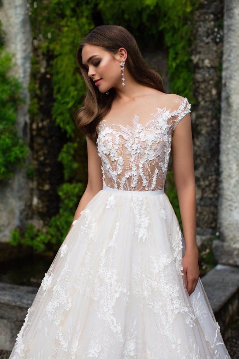 Lace Champagne Ball Gown Bridal Prom Cocktail Wedding Dress
