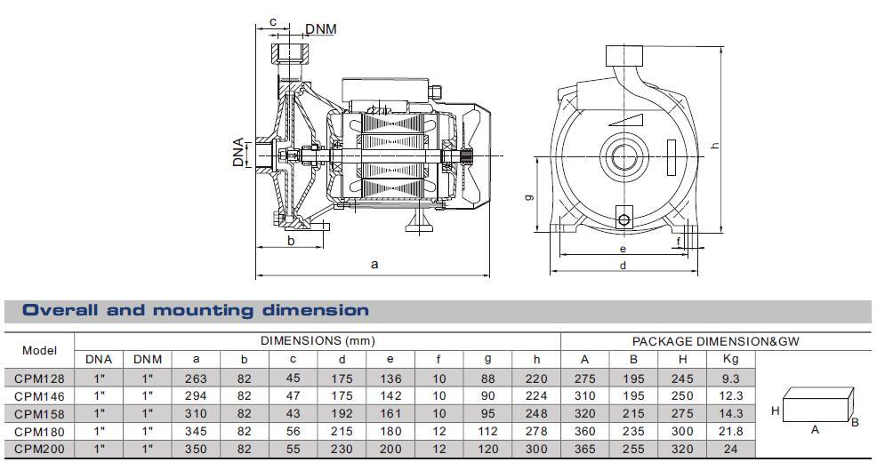 Single Phase AC Motor Pump for Clear Water Home Use