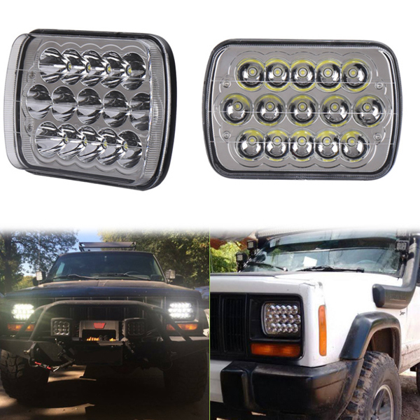 Jeep 5X7 Inch LED Headlight Black 45W Work Lights