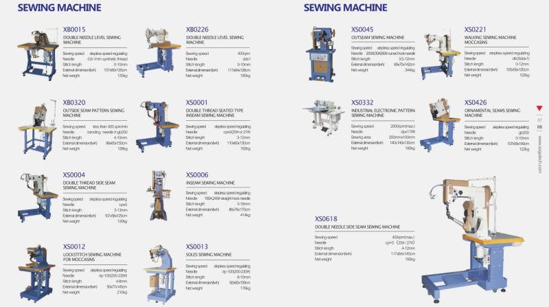 Xs0375 Upper Lockstitch Sewing Machine for Moccasins