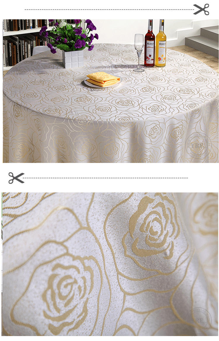 Elegant Cheap Luxuriest Five Star Hotel Restaurant Round Tablecloth