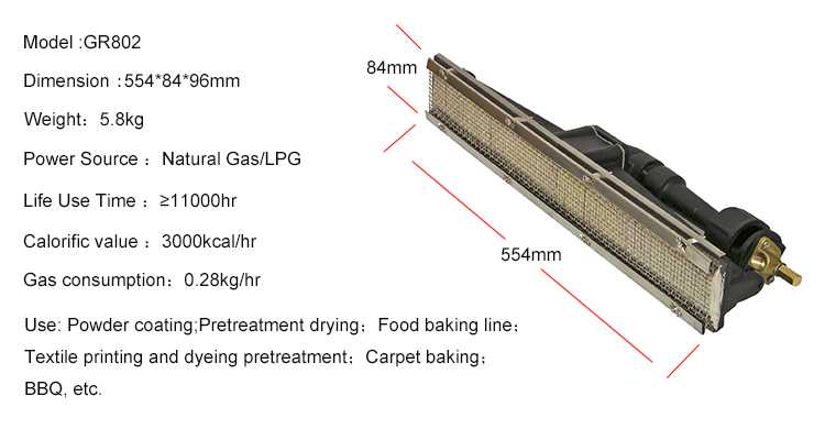 2015 Hot Infrared Gas Ceramic Burner (GR802) Environmental Protection