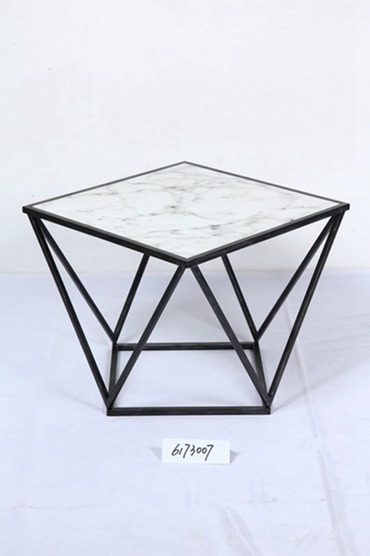 Contemporary Small Square Faux Marble Coffee Table