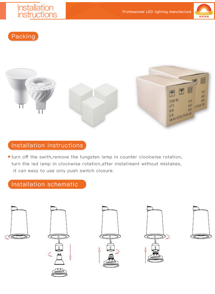 5W Small LED Bulb 36 Degree GU10 MR16 JDR-E27 LED Spotlight