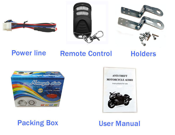 Spare Parts of Motorcycle USB Bt SD FM Radio Alarm Siren System Accessories