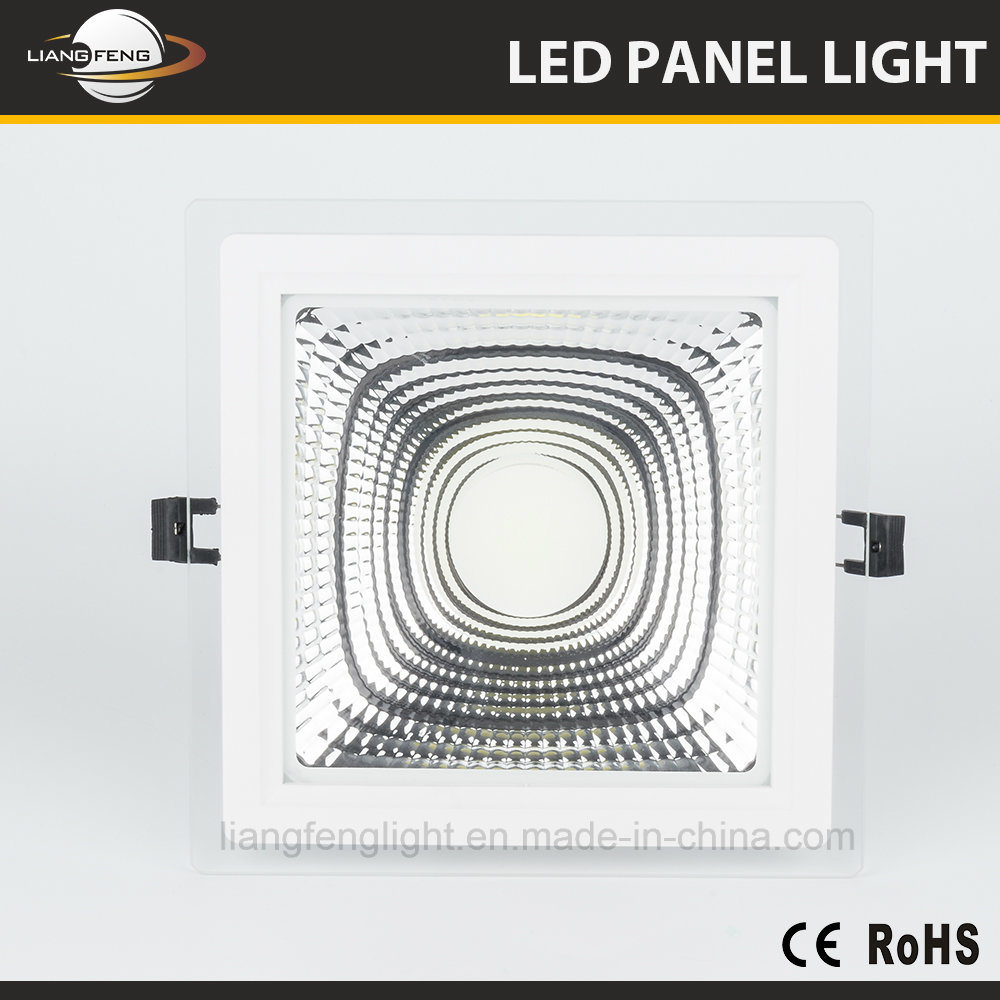 2018 Retrofit Square Aluminum and Glass Downlight 15W COB LED Panel Light