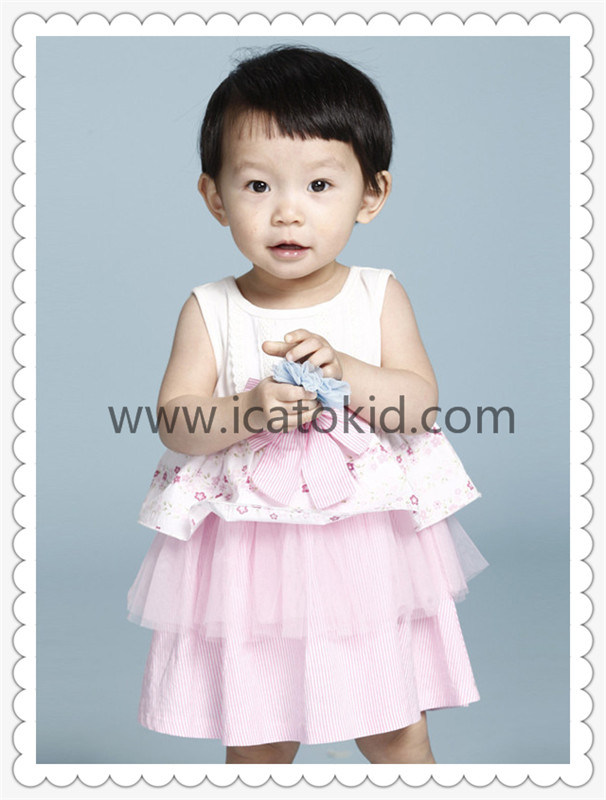 Children Clothing Sleeveless Lovely Cute Fashion Kids Clothes Tulle Dress for Baby Girl