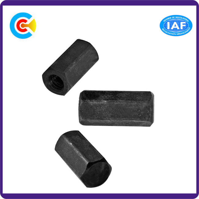 DIN/ANSI/BS/JIS Carbon-Steel/Stainless-Steel Double-Headed Flat Hexagonal Hollow Column Connector for Building