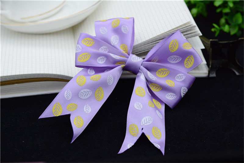 Printed Logo Ribbon Bow with Elastic Band for Wine Package