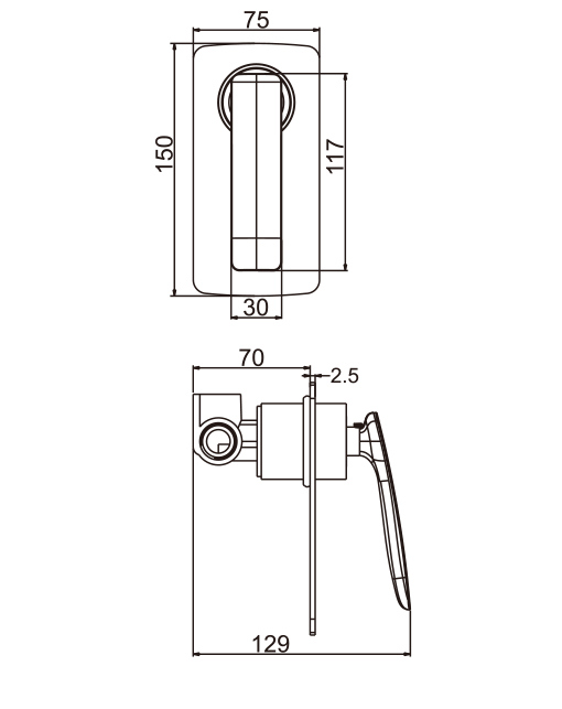 Brass Body Bath Shower Mixer with Watemark Approval (MX34036PW)