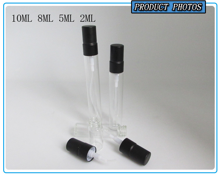 2ml 5ml 8ml 10ml Clear Cosmetic Refillable Glass Perfume Spray Bottle