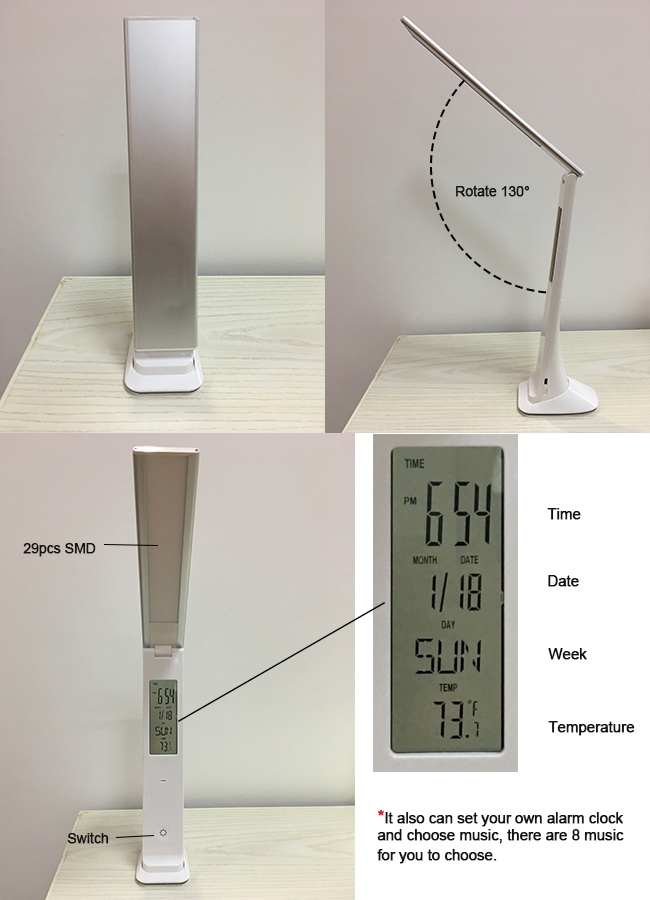 Foldable Light Table Lamp with USB Charging Port