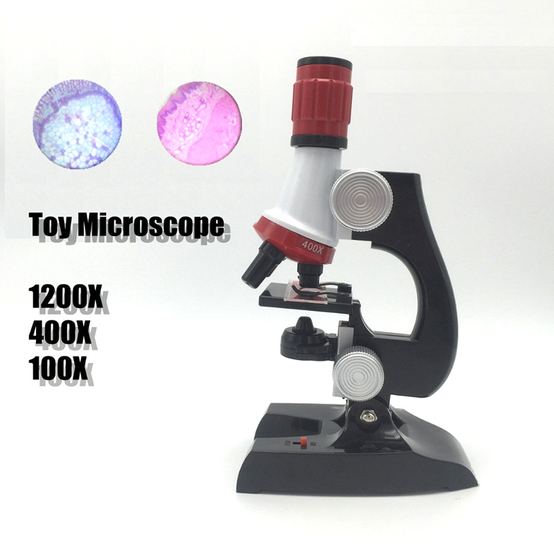 1200X-400X-100X Children's Microscope Set Scientific Experimental Teaching Aids Kids Toy Gift