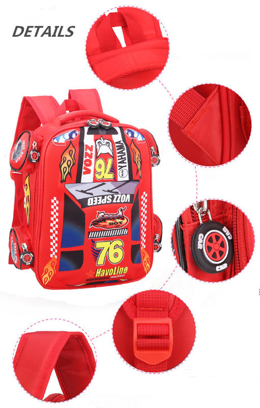 Children's Cartoon Backpack Cute 3D Car School Bag