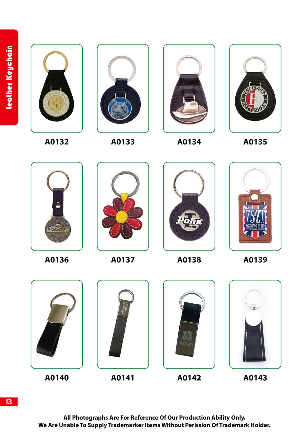 Promotional Metal PU Leather Key Chain with Ring