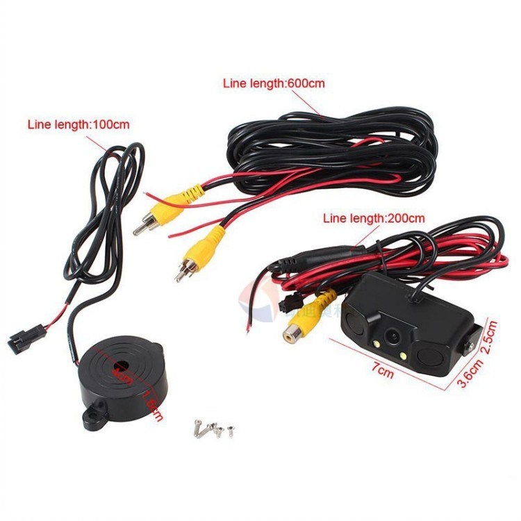 Rear View Video Parking Sensor 3 in 1 Car Camera and 2 Sensor with Bibi Alarm