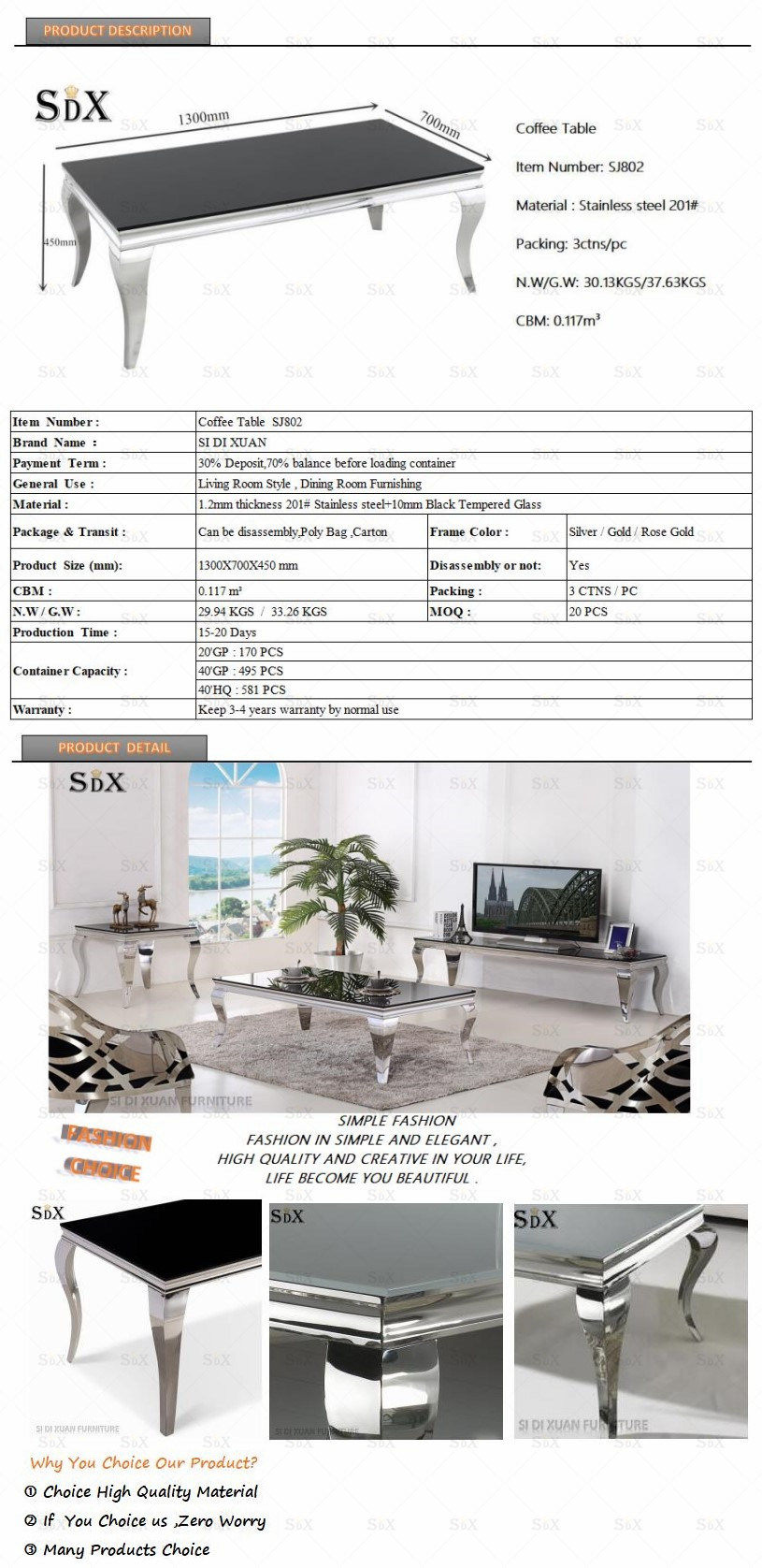 2016 Modern Steel High Gloss Glass Tea Table, Coffee Tables