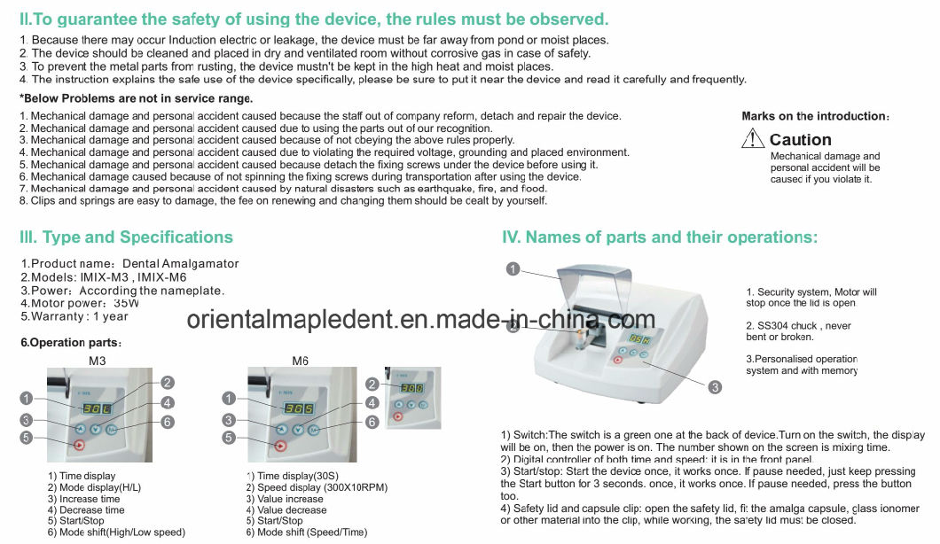 Ce Approved Dental Amalgamator for Amalgamator Capsules