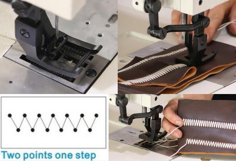 Top and Bottom Feed 2-Points Thick Thread Zigzag Stitching Machine