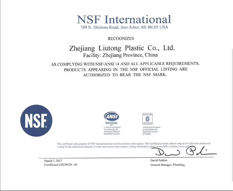 Plastic Reducing Bushing ASTM D2466 Standard for Supply Water with NSF Certificate