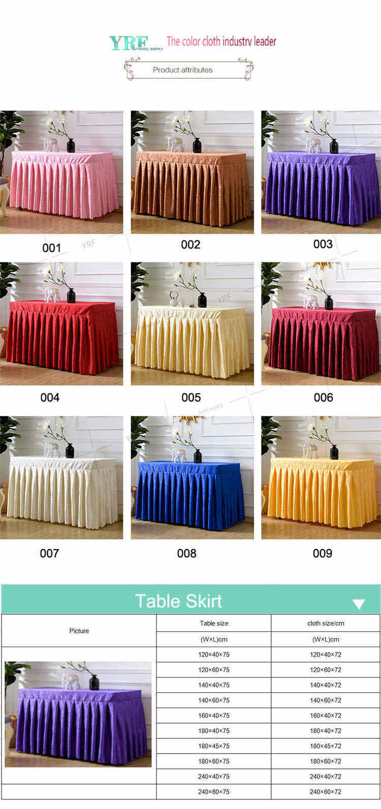 Cheap Golden Square Table Skirt