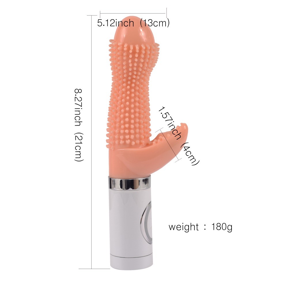 Medical-Grade Silicone Waterproof Multi-Speed G-Spot Dual Rabbit Vibrator Sex Toy for Female