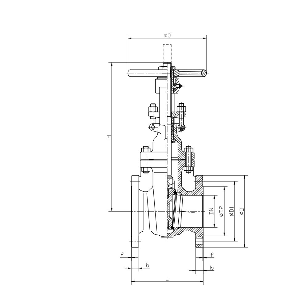 Manual Operated Wedge Flexible Structure Stainless Steel Gate Valve