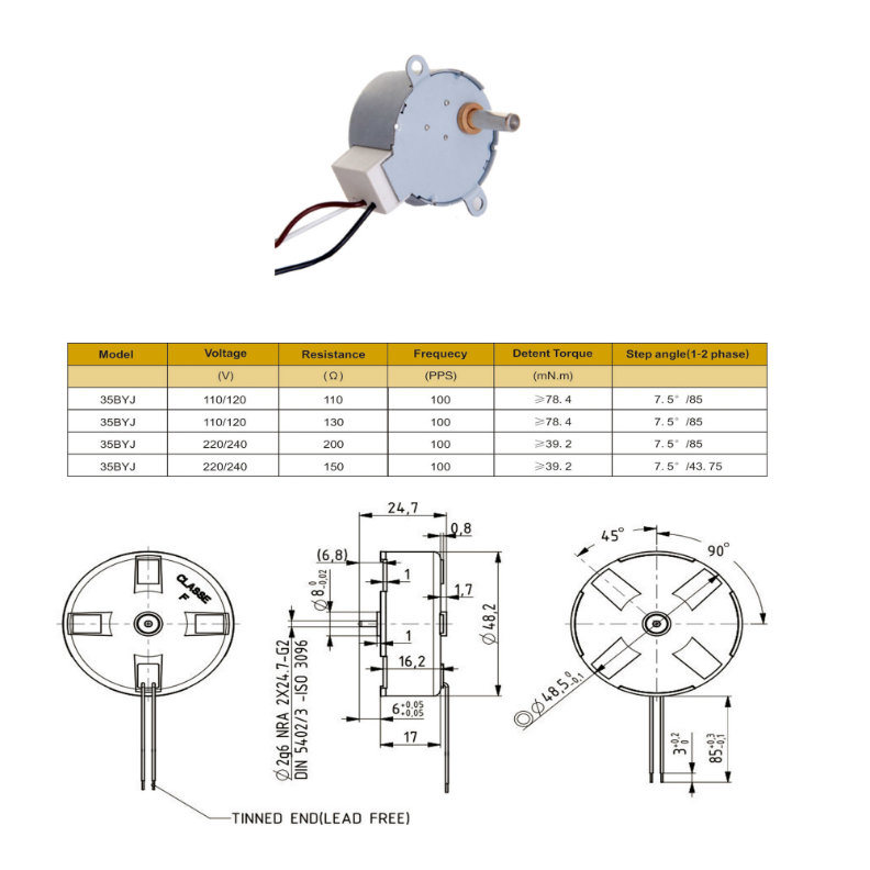 2-60rpm Low Speed Stepping Motor for Electronic Instruments