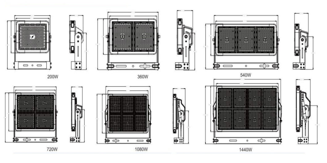 200W IP66 Waterproof High Effect Outdoor LED High Mast Light