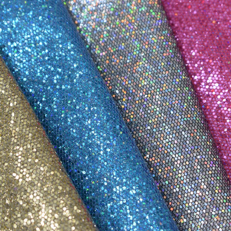 Glitter Honey PU Leather, Honey Textured Decorative Leather Textile