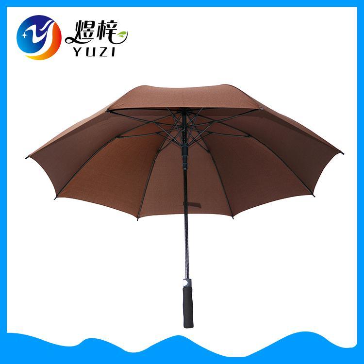 Promotional Windproof Single Layer Automatic Golf Umbrella with Fiberglass Frame