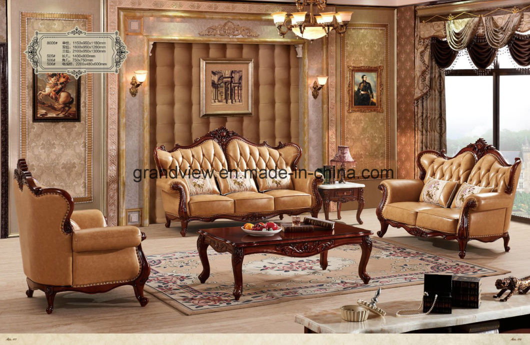 Latest Home Furniture Solid Wooden Luxury Hand Carved Royal Designs Chesterfield Leather Sofa Set