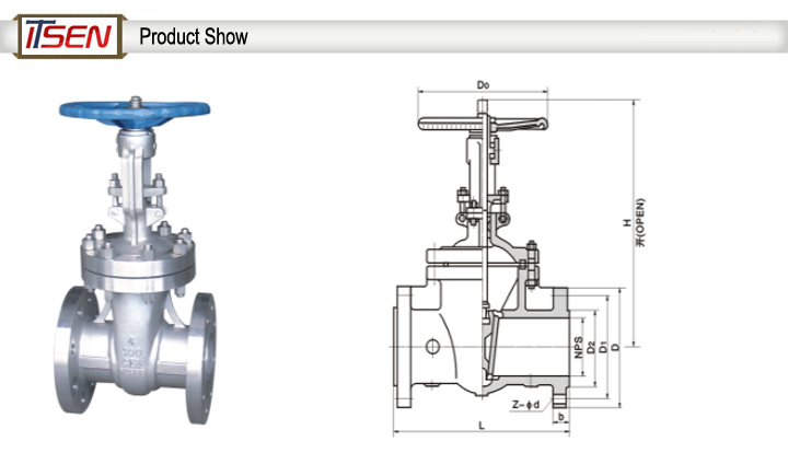 Water Flanged Stainless Steel Gate Valve of 300lb 6 Inch