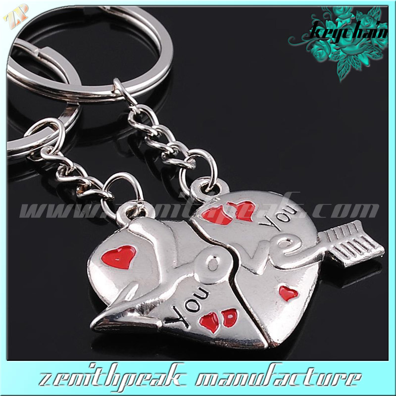 2018 Promotional Metal Heart Shape Valentine Keychain Gifts