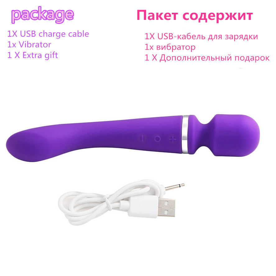 Waterproof Powerful 10 Speeds Rechargeable Magic Wand Massager Vibrator