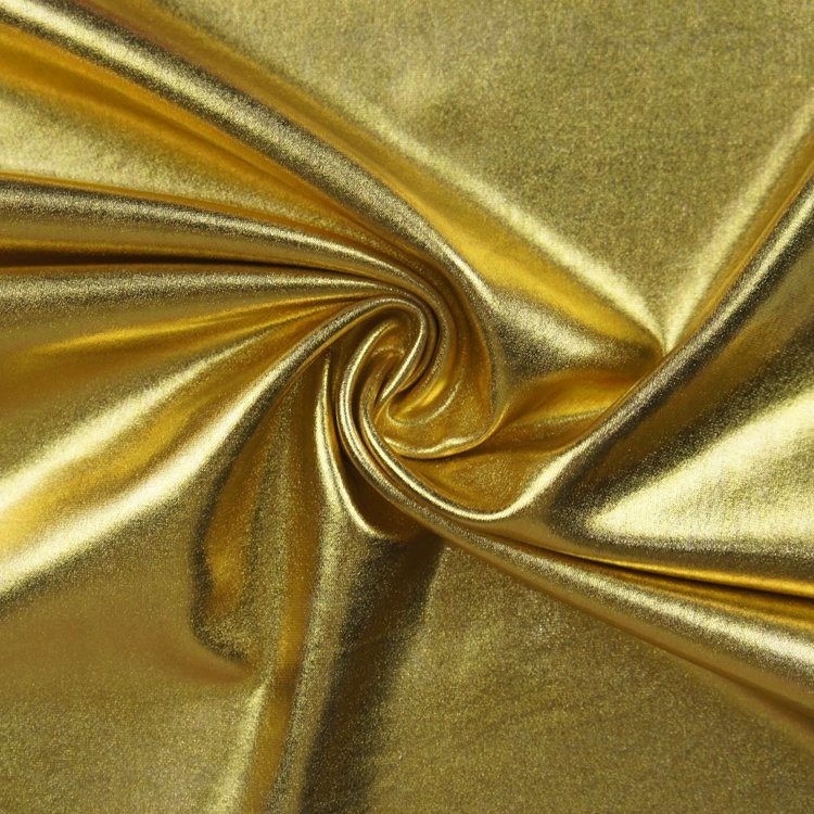Spandex Elastane Polyamides Glitter Gold Shiny Printed Fabric