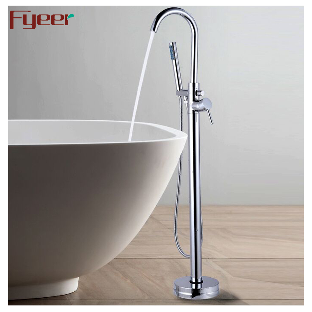 Fyeer Hot Sale Walk in Floor Mounted Freestanding Bathtub Faucet