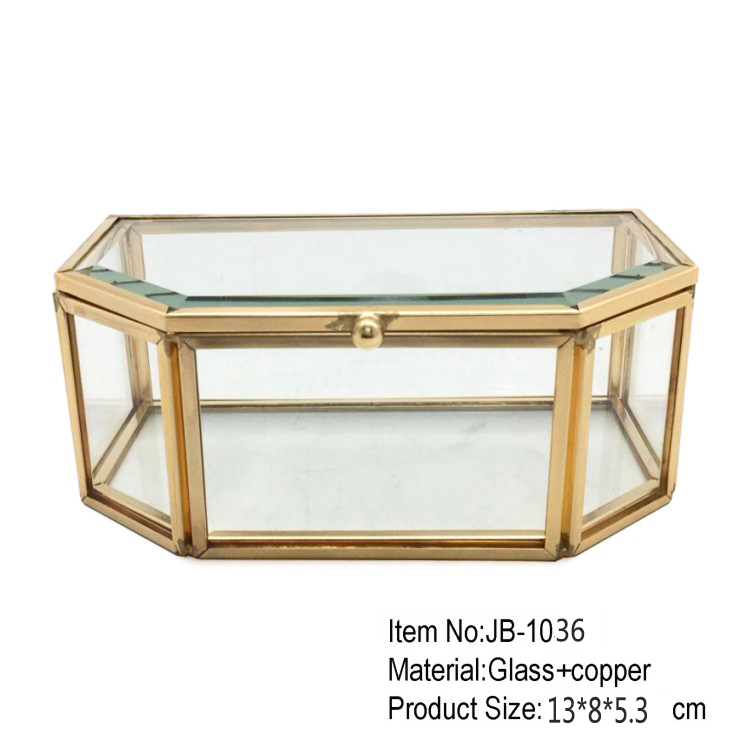 Decorative Fashion Glass Wedding Gift Packing Jewelry Box