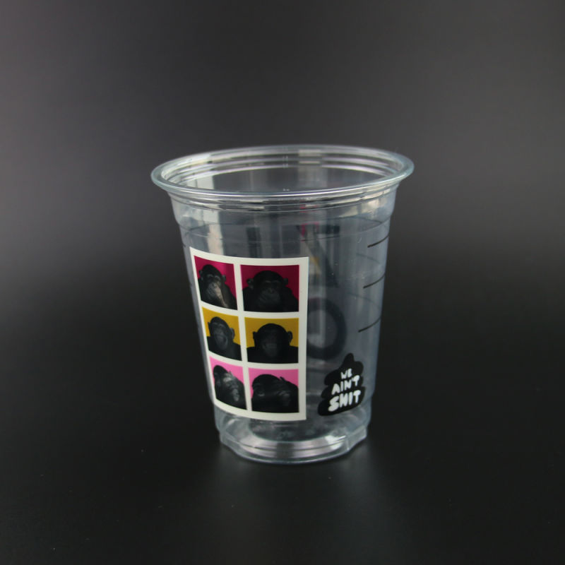 12oz Disposable Clear Pet Plastic Beverage Cup with Lid