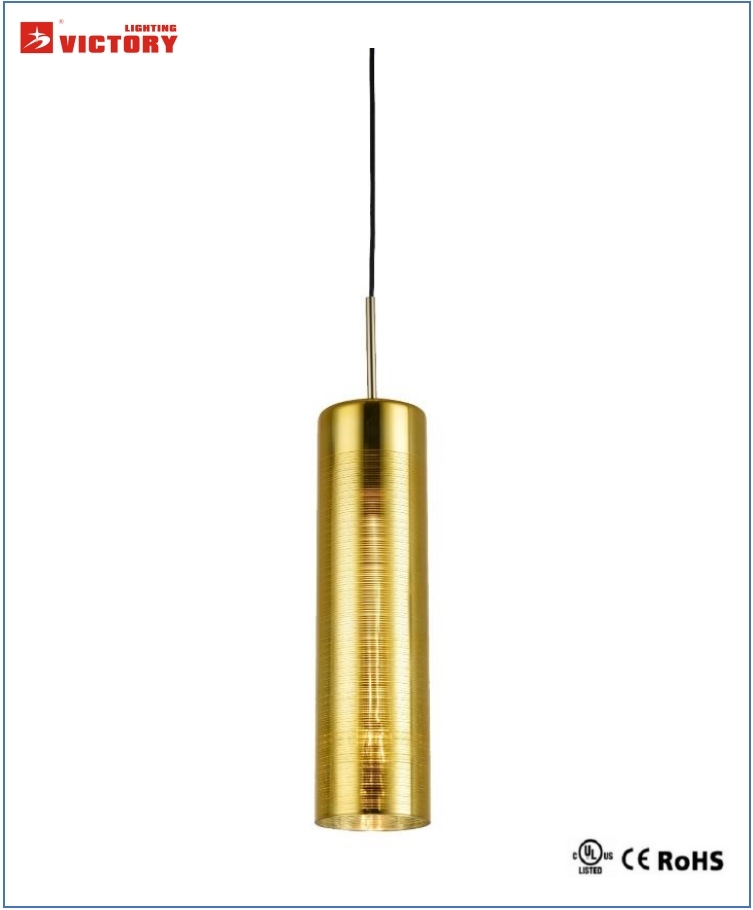 Simple Decorative Hotel Gold Glass Lighting Pendant Light