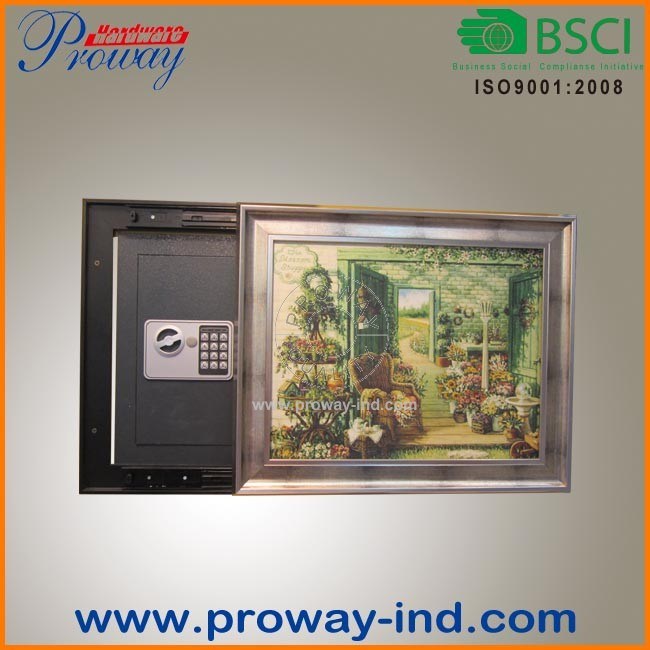 Electronic Lock Wall Safe Behind Picture