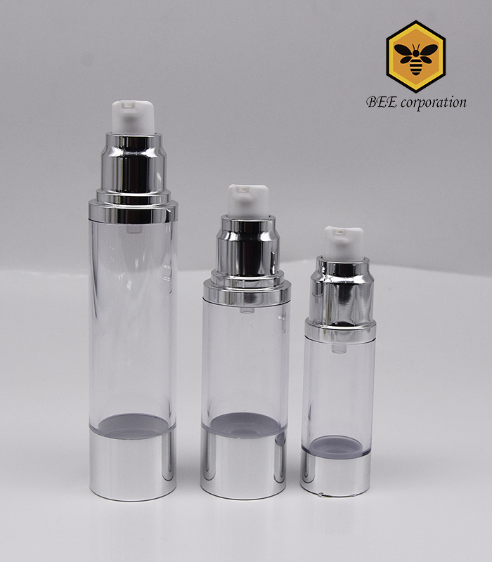 Aluminum Airless Cosmetic Plastic Bottle for Packaging (POH-15)