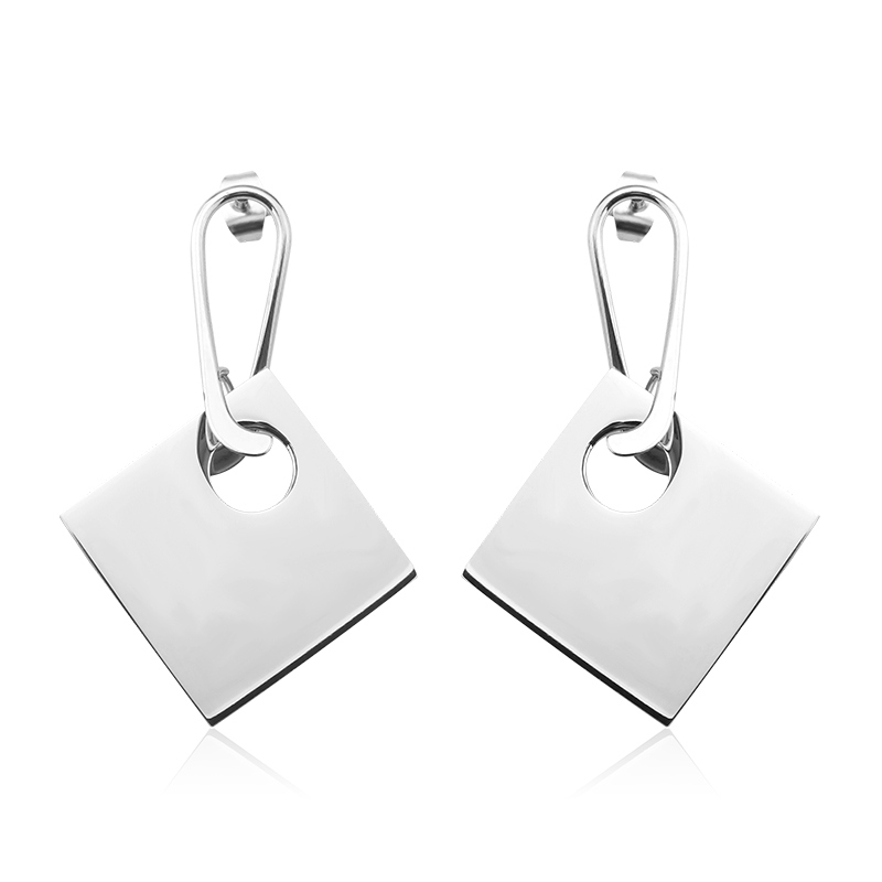 Fashion Simple Stainless Steel Geometric Funky Lever Back Earring
